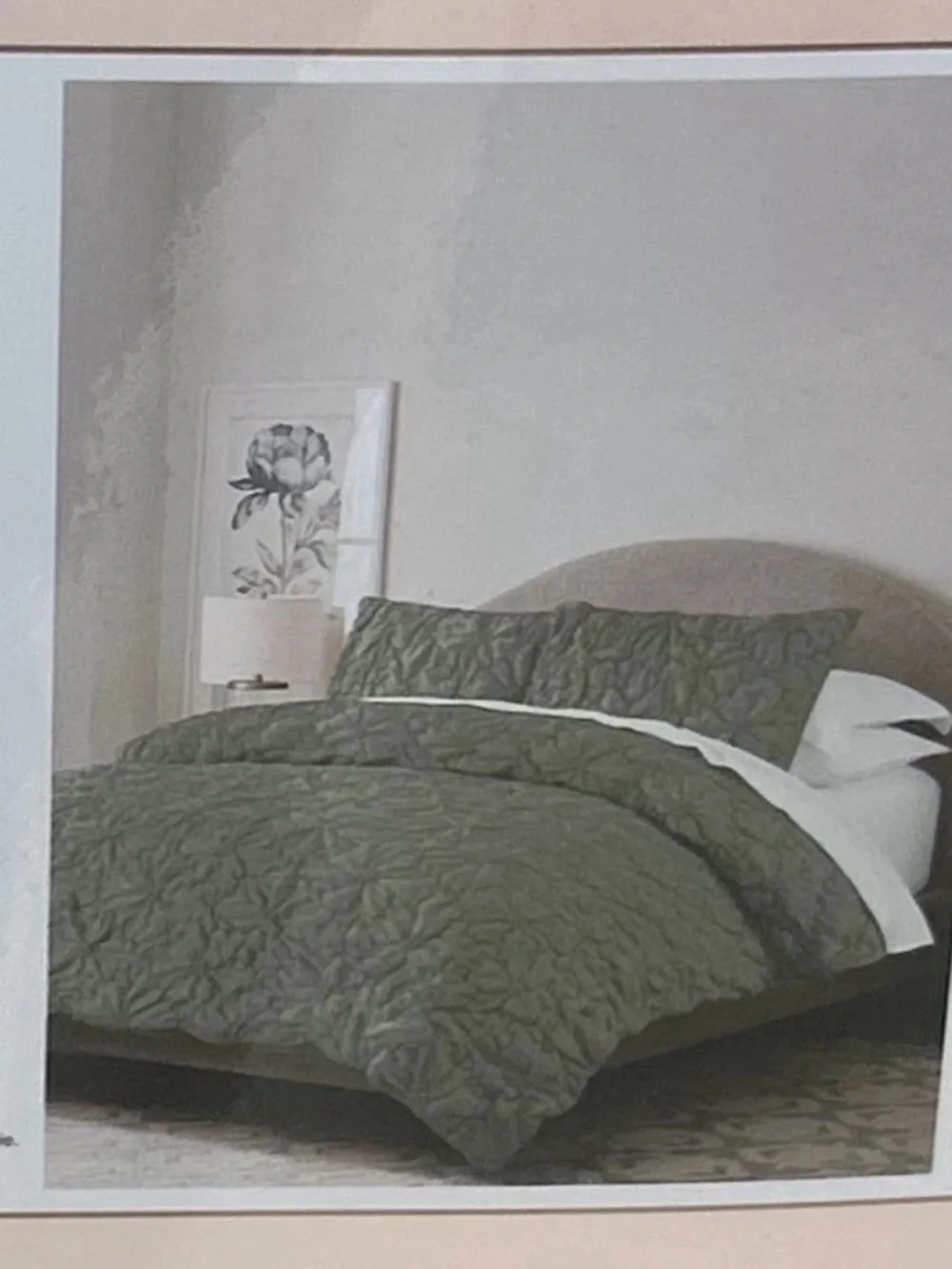 Cupcakes and Cashmere Green Floral Full/Queen Cotton Comforter Set 90”x90”